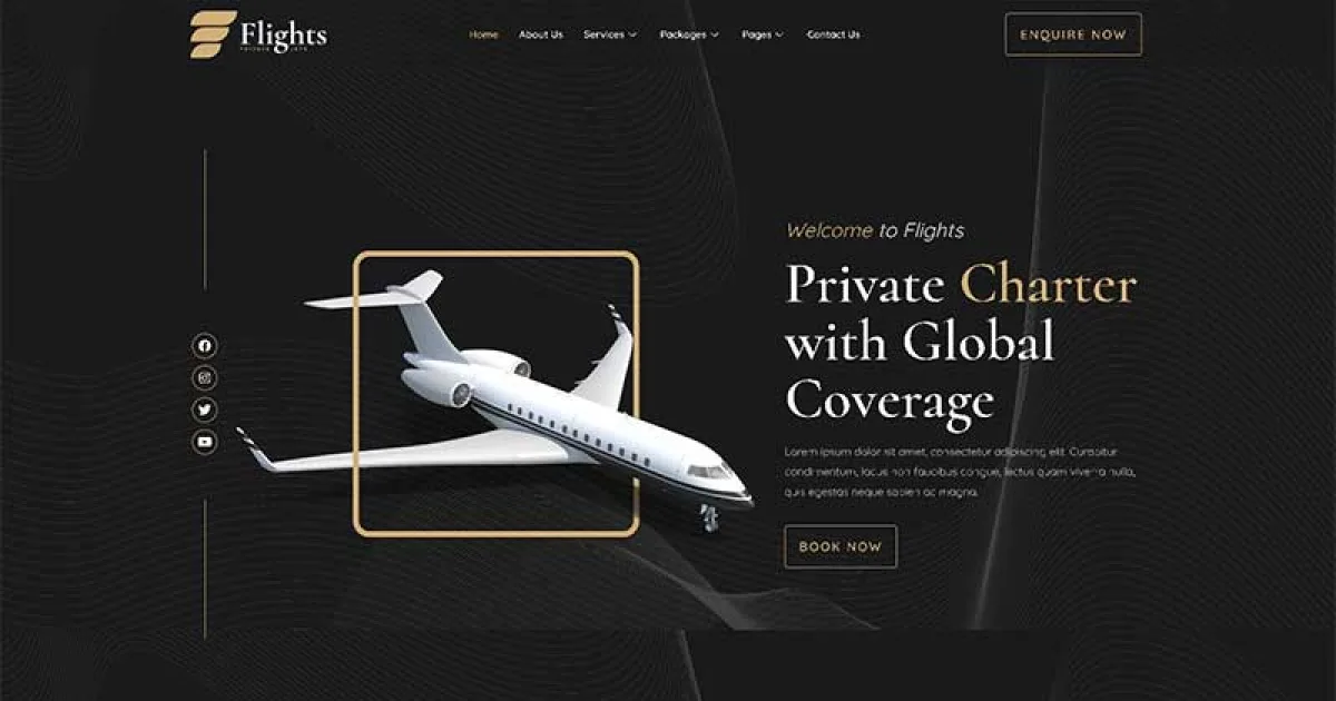 Flights – Private Jets Elementor Template Kit