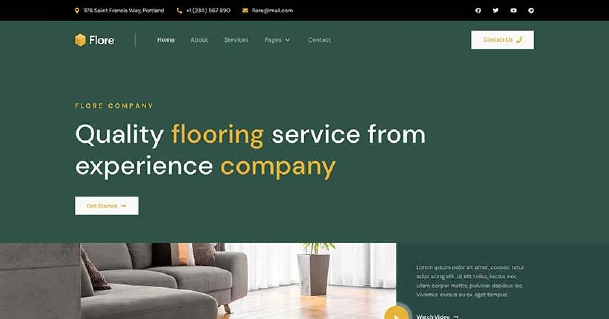 Flore – Flooring & Tiling Services Elementor Template Kit