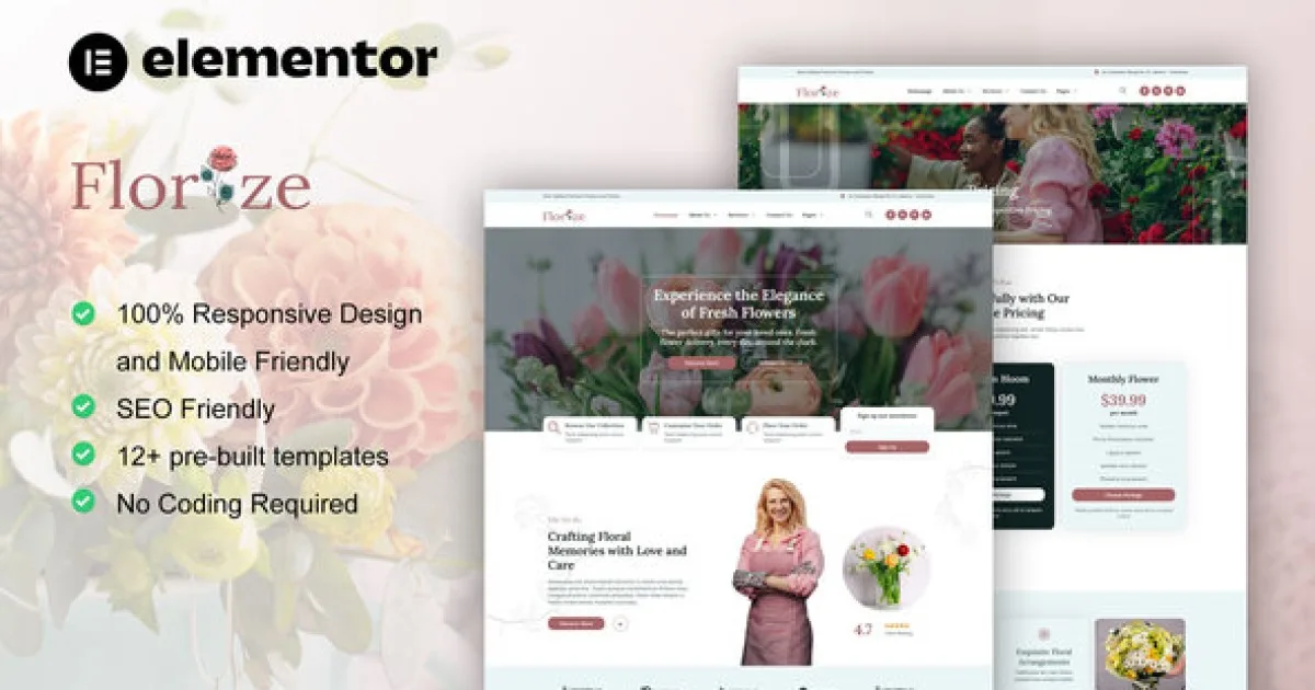 Florize – Florist & Flower Boutique Elementor Template Kit