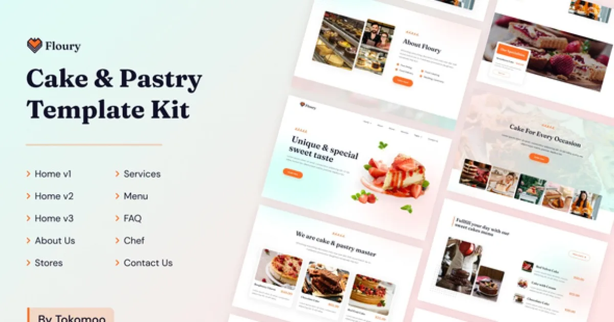 Floury | Cake & Pastry Elementor Template Kit - Official Release Preview