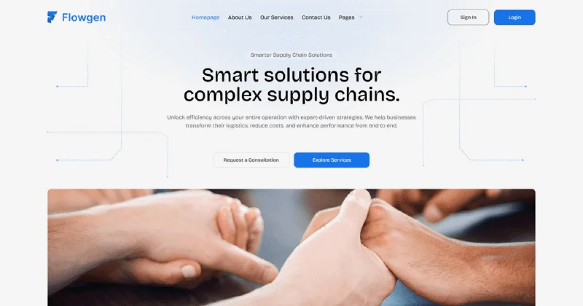Flowgen – Operations and Supply Chain Consulting Elementor Template Kit for Logistics Experts