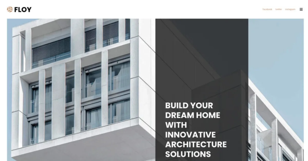 Floy – Interior Design & Architecture Elementor template kit