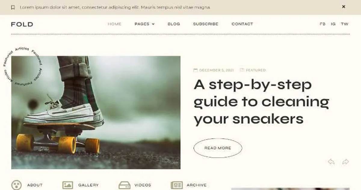 Fold – Vintage Style Blog Elementor Template Kit