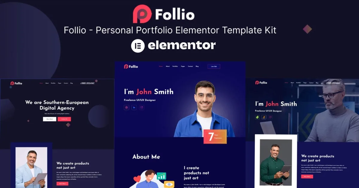 Follio – Personal Portfolio Elementor Template Kit