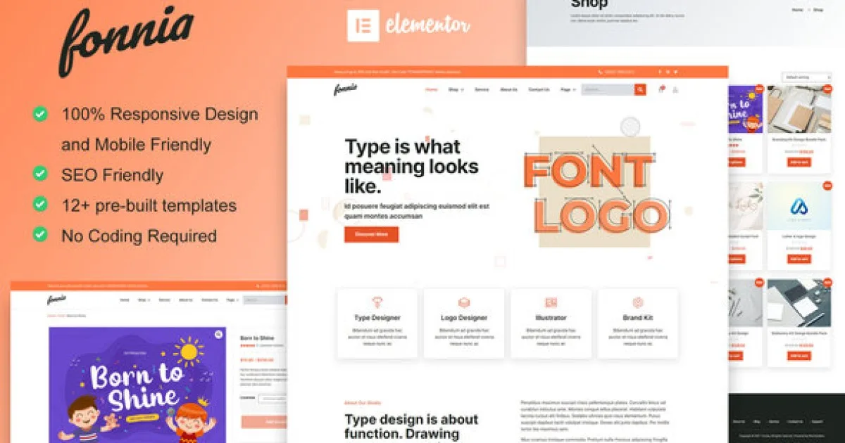 Fonnia – Digital Product Store Elementor Template Kit