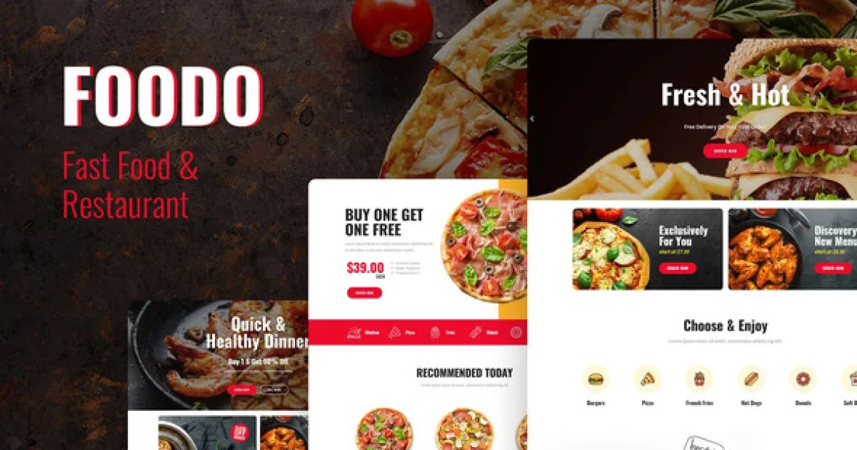 Foodo – Fast Food & Pizza Elementor Template Kit