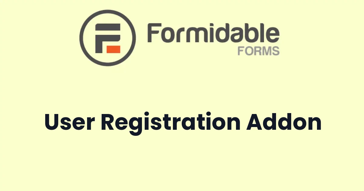 Formidable Forms User Registration Addon