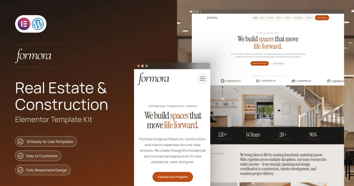 Formora – Real Estate & Construction Elementor Template Kit