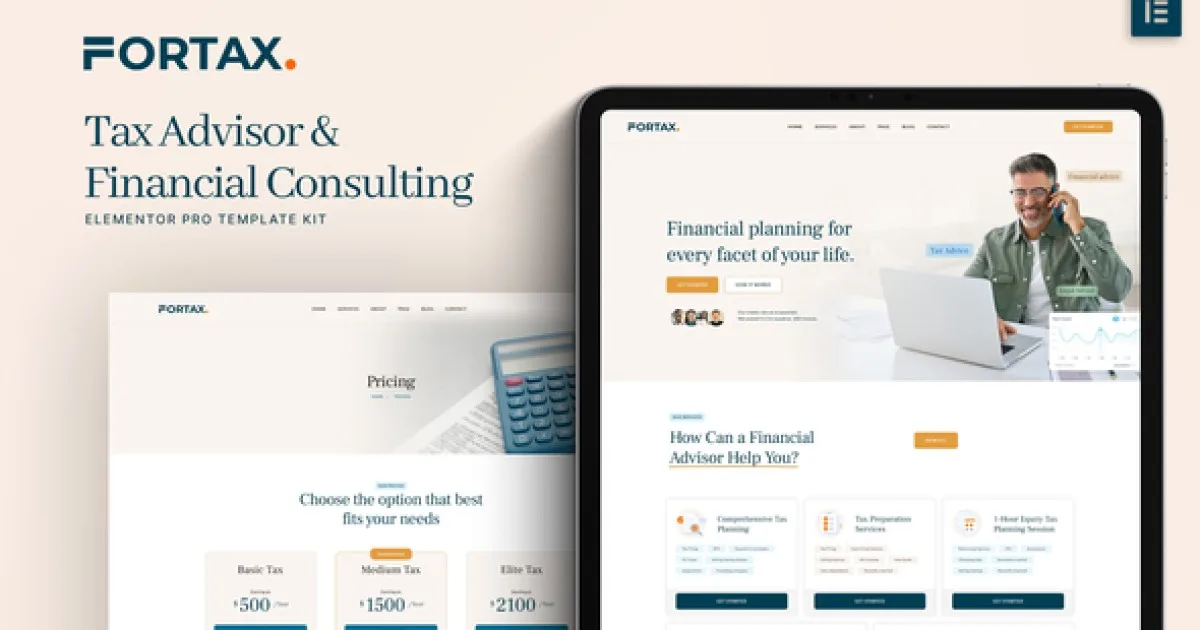 Fortax – Tax Advisor & Financial Consulting Elementor Template Kit