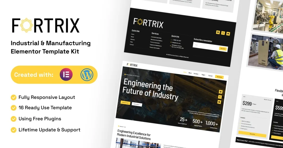Fortrix – Industrial & Manufacturing Elementor Template Kit