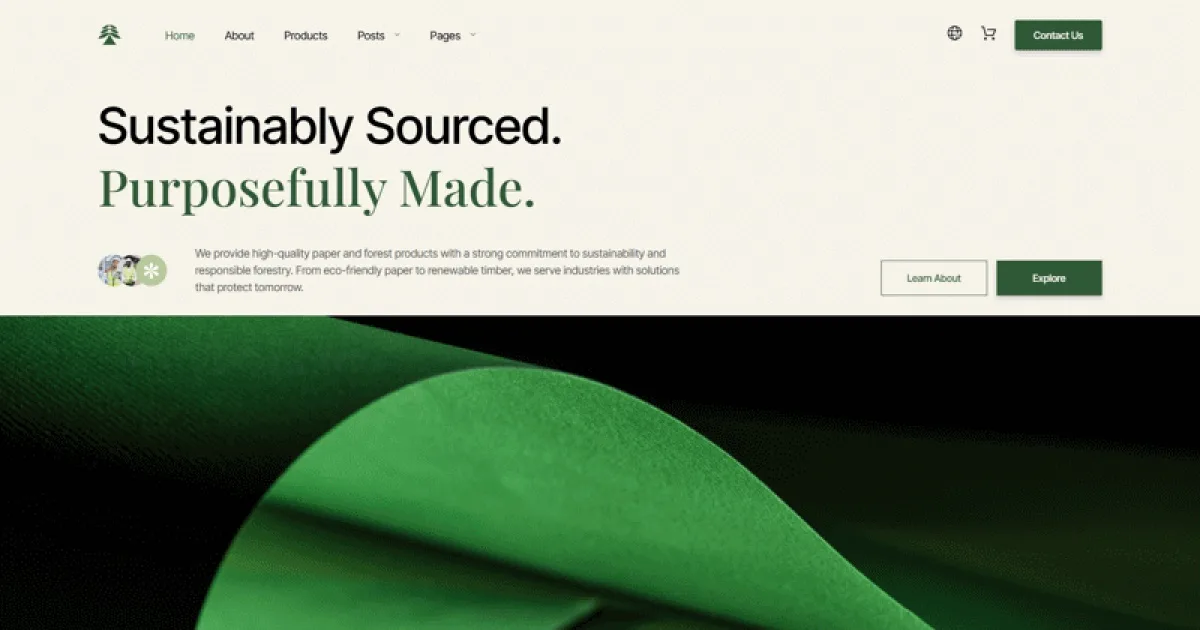 Forustra – Eco-Friendly Elementor Template Kit for Paper & Forest Product Companies
