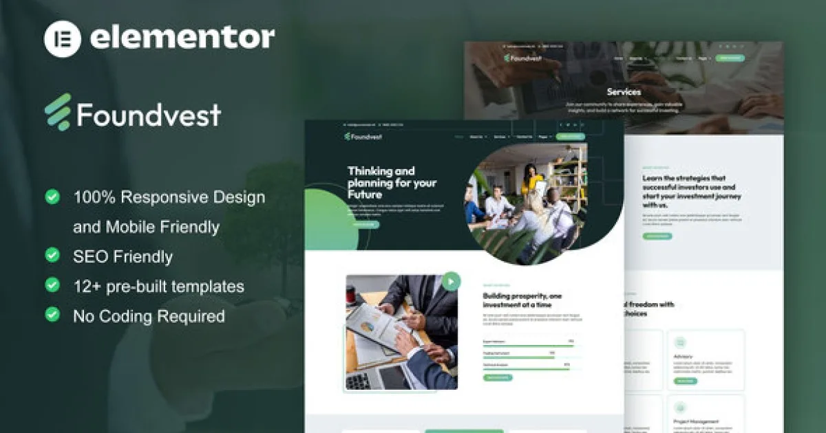 FoundVest – Finance & Investment Elementor Pro Template Kit