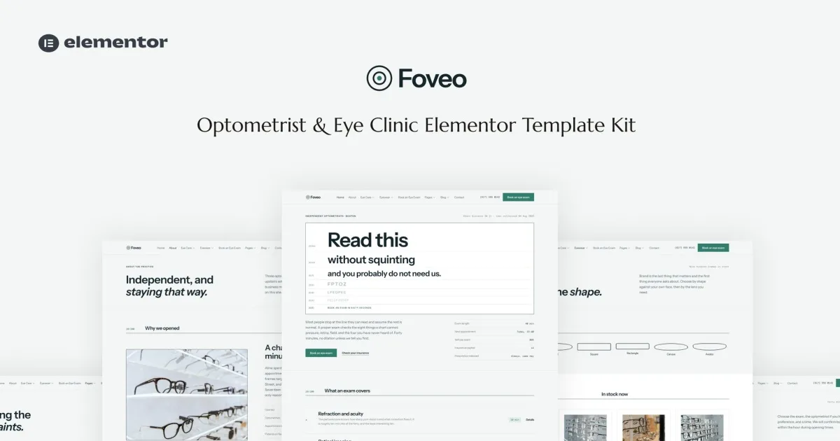 Foveo – Optometrist & Eye Clinic Elementor Template Kit