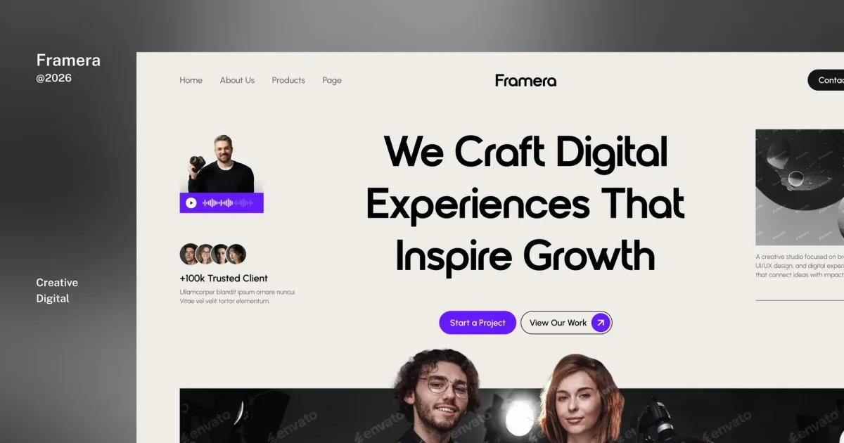 Framera – Creative Studio Portfolio Elementor Template Kits