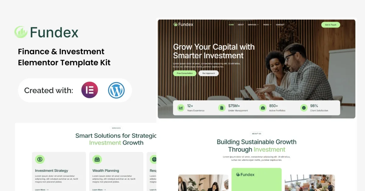 Fundex – Finance & Investment Elementor Template Kit
