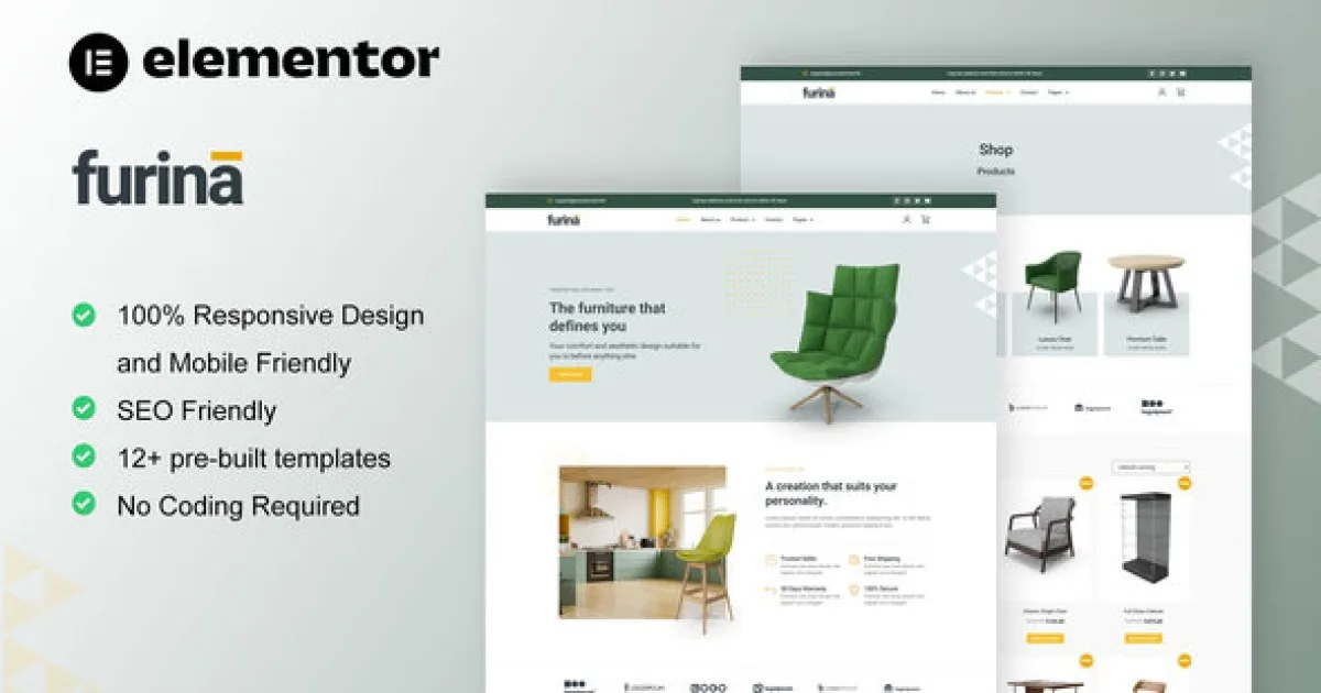 Furina – Furniture Shop WooCommerce Elementor Pro Template Kit
