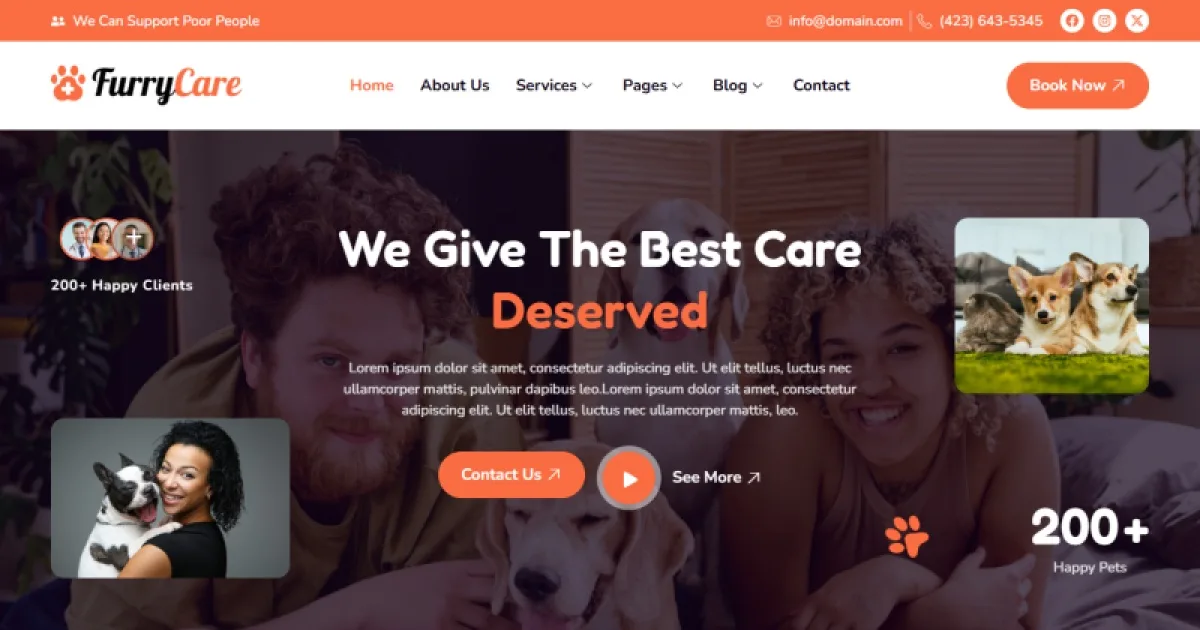 Furrycare – Veterinary & Pet Care Services Elementor Template Kit