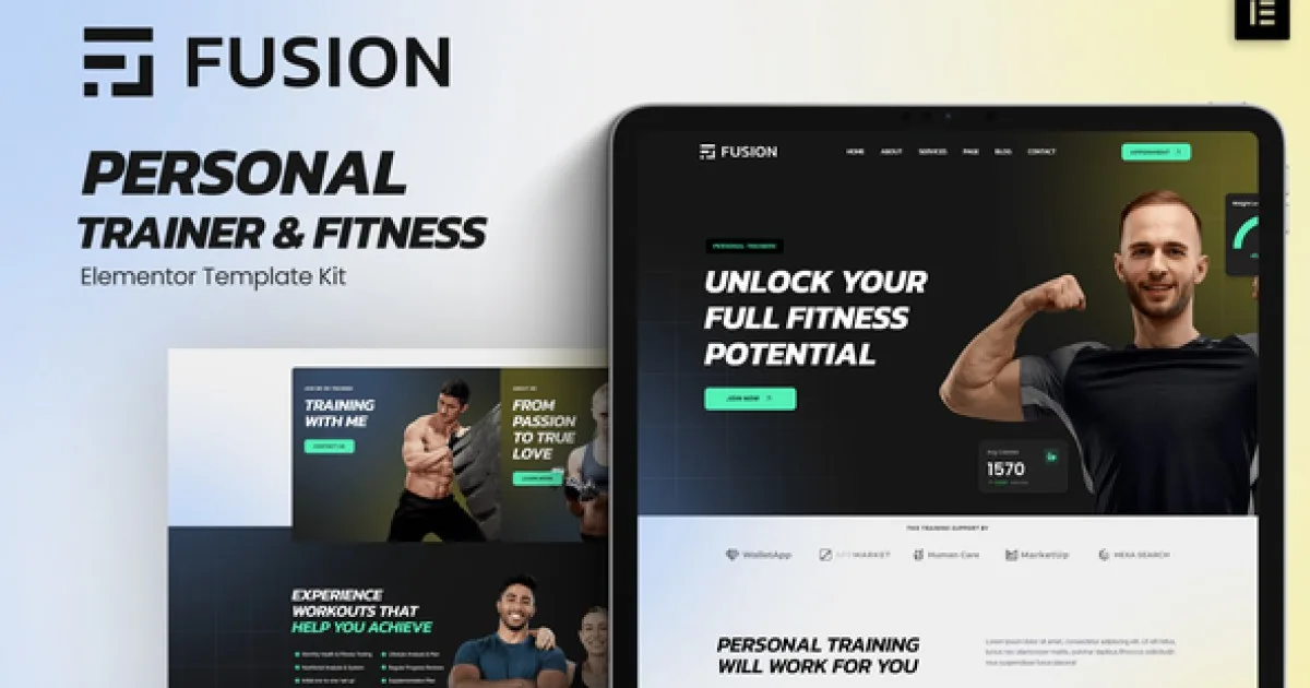 Fusion – Personal Trainer & Fitness Elementor Template Kit