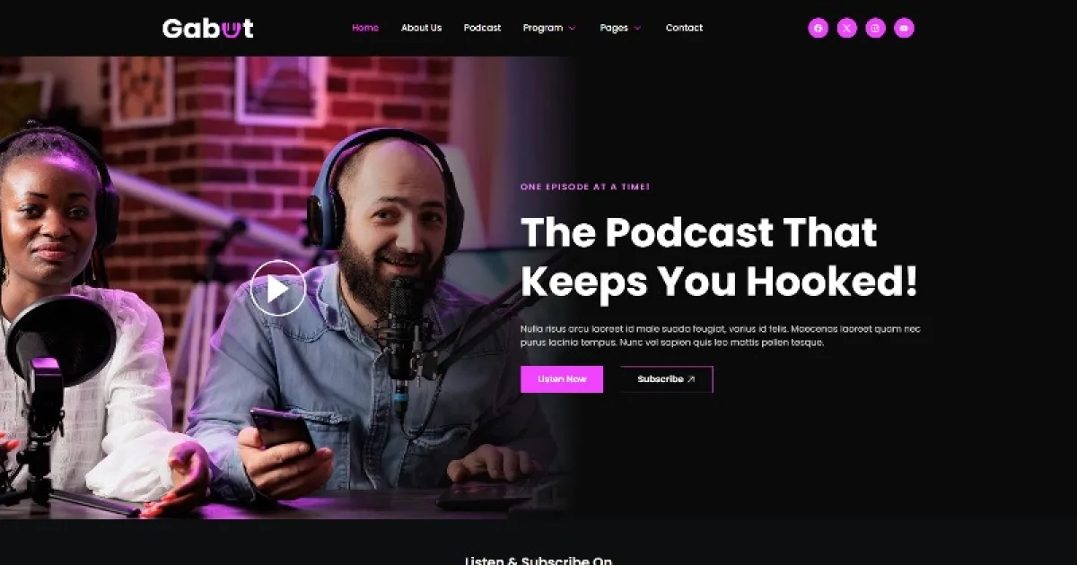 Gabut – Podcaster Elementor Template Kit