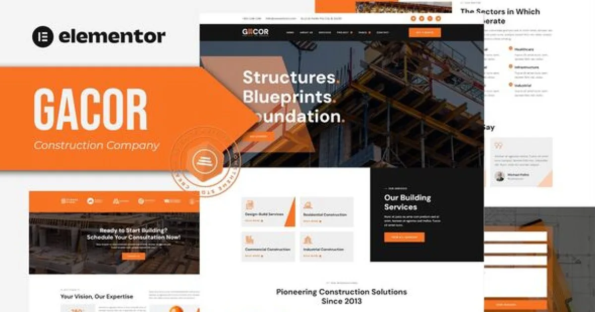 Gacor – Construction Company Elementor Template Kit