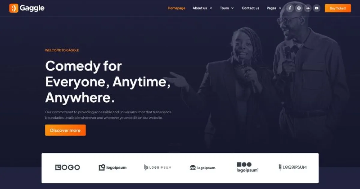 Gaggle – Comedian & Entertainment Show Elementor Pro Template Kit