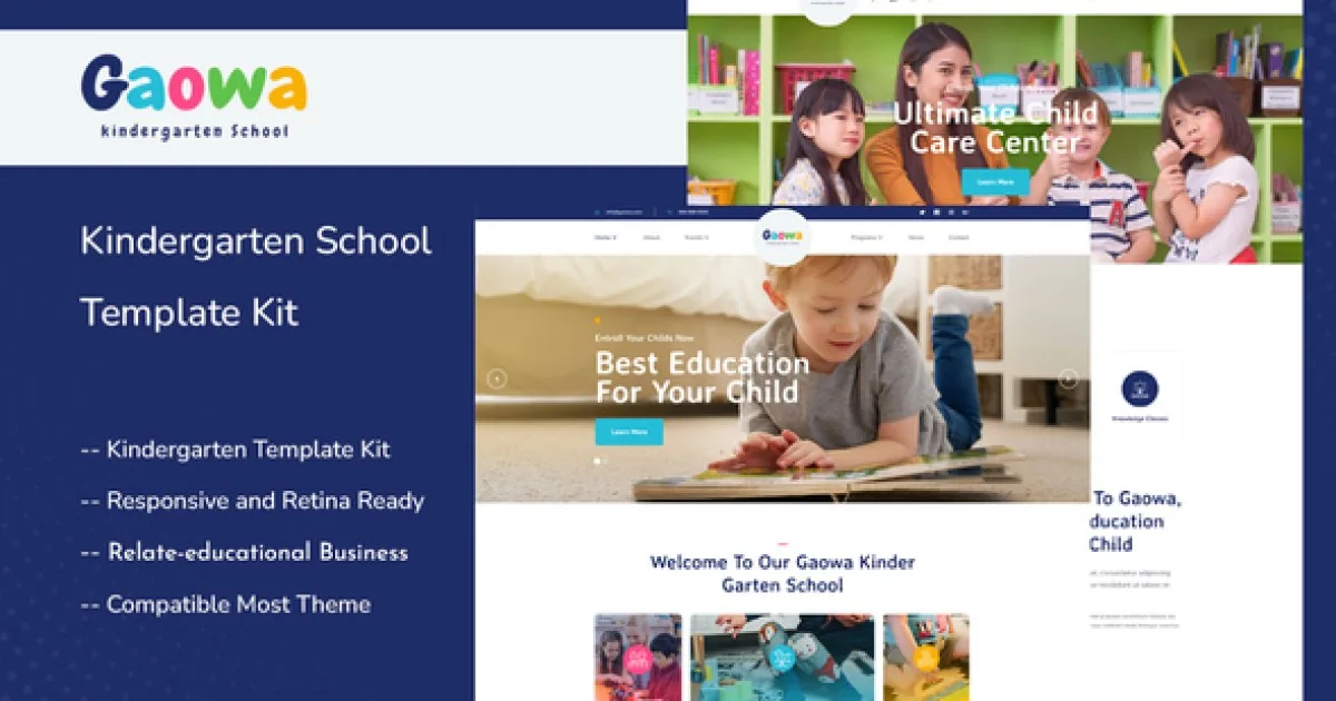 Gaowa – Kindergarten School Elementor Template Kit