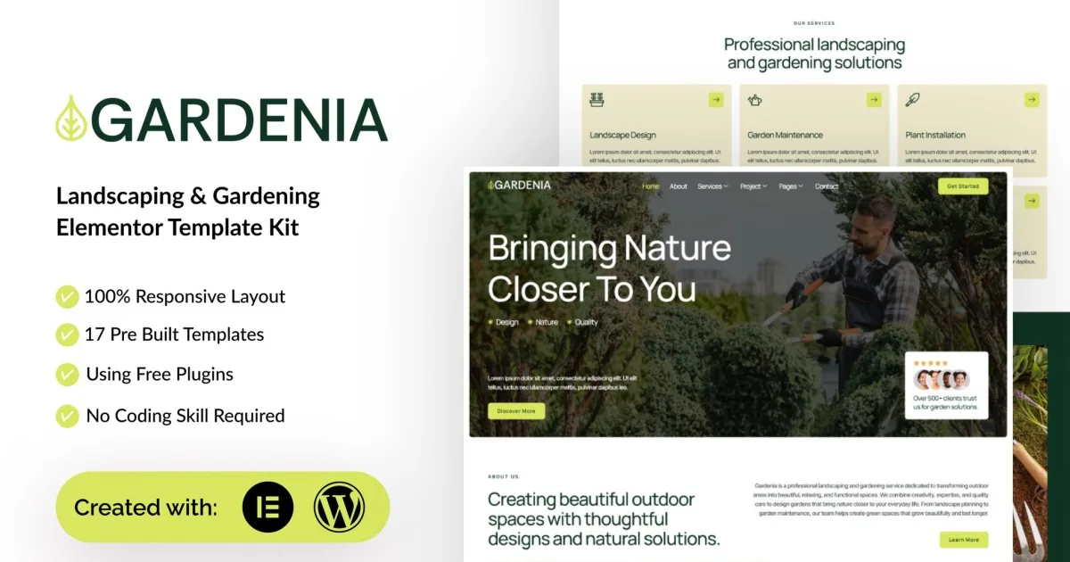 Gardenia – Landscaping & Gardening Elementor Template Kit