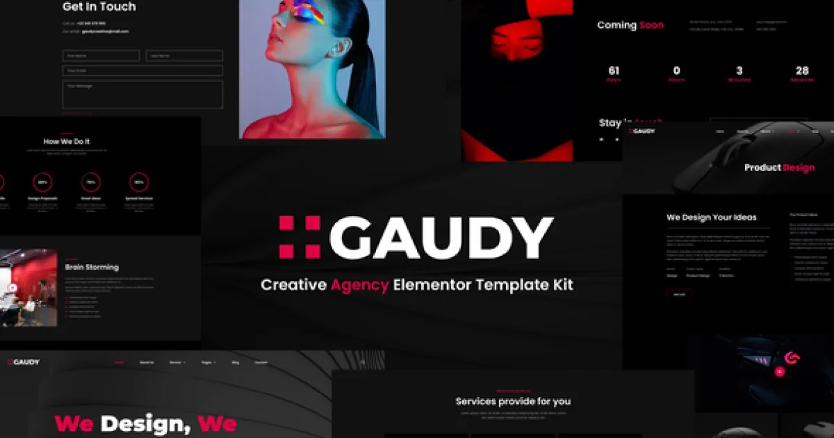 Gaudy – Dark Digital Agency Elementor Template Kit