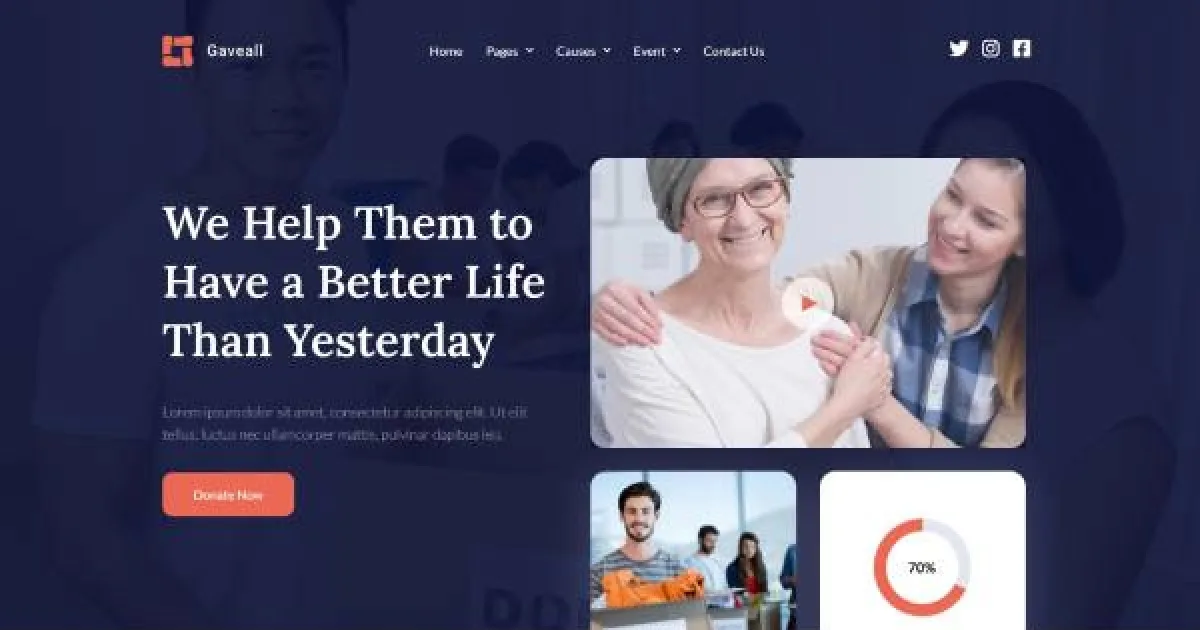 Gaveall | Charity Elementor Template Kit