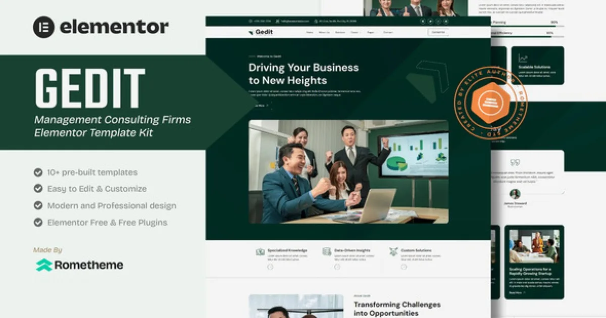Gedit – Management Consulting Firms Elementor Template Kit