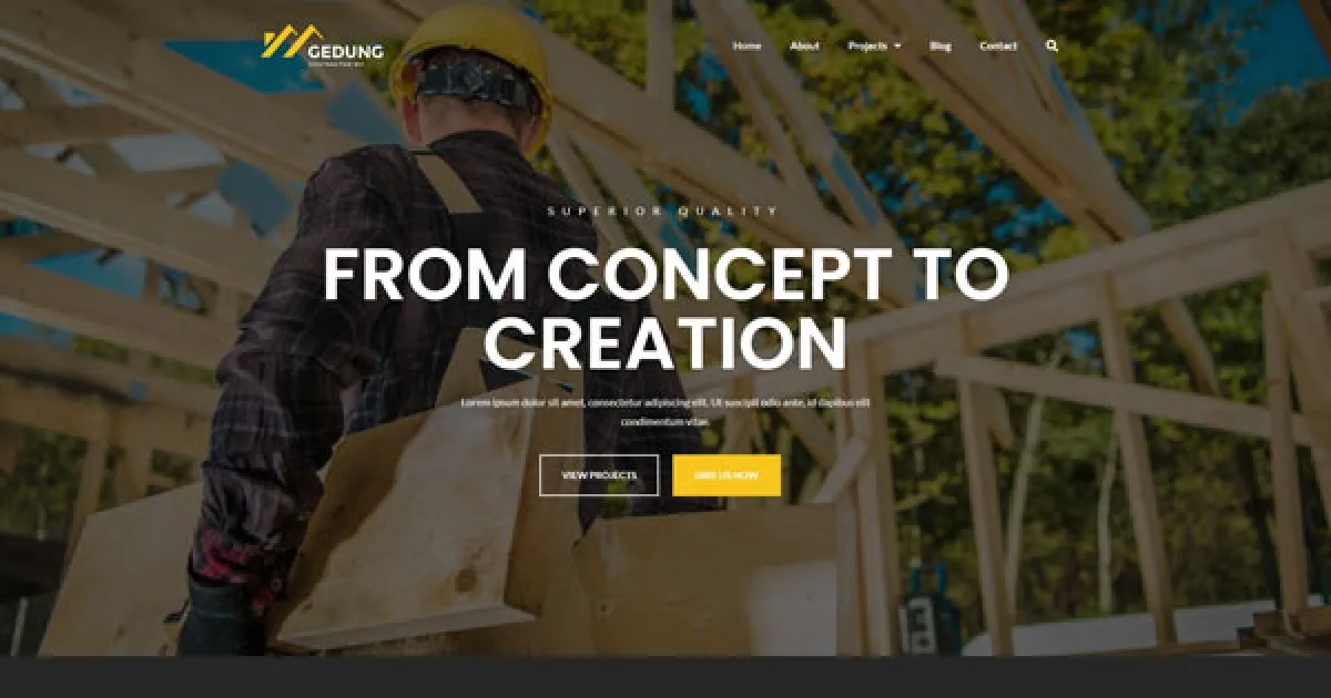 Gedung- Contractor & Building Construction Elementor Template Kit