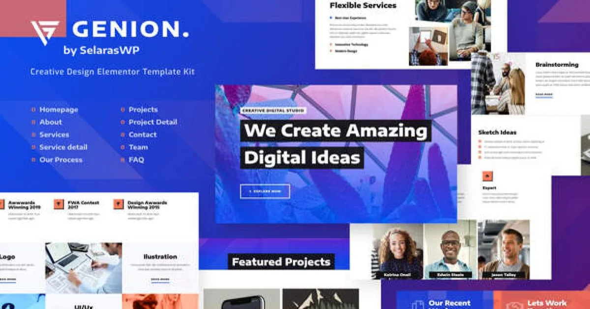 Genion – Creative Digital Agency Elementor Template Kit - Official Release Preview