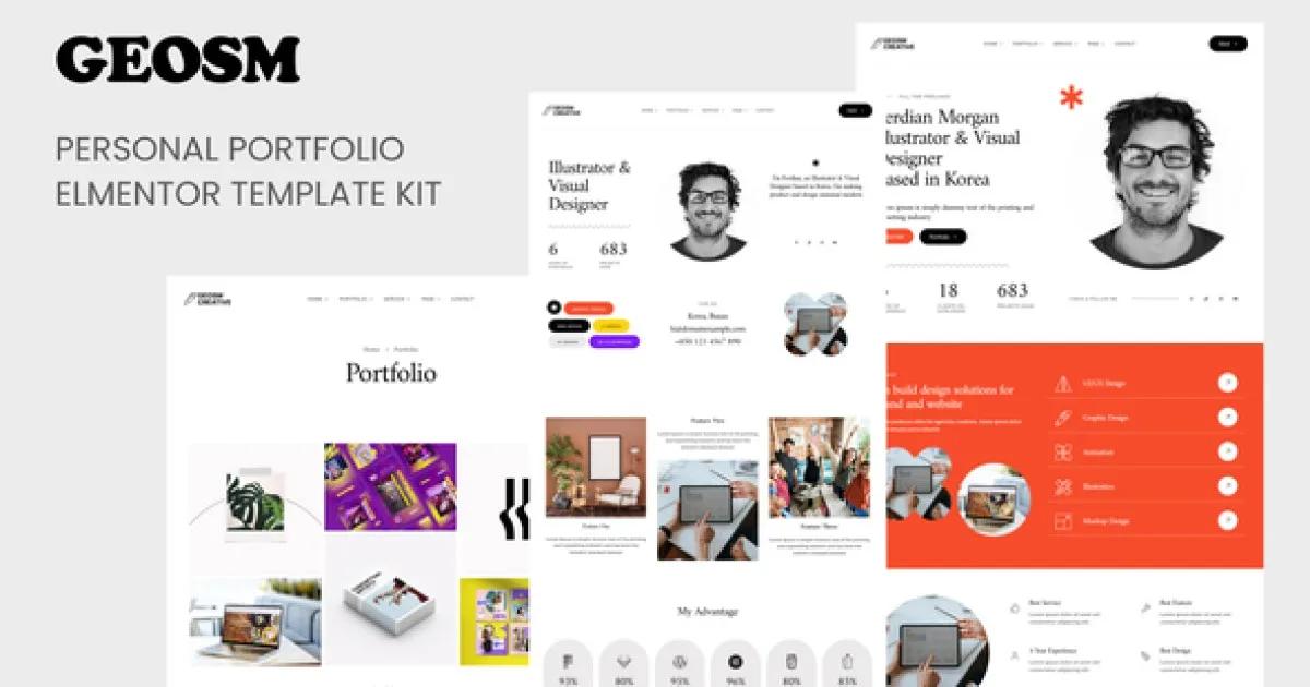 Geosm – Personal Portfolio Elementor Template Kits