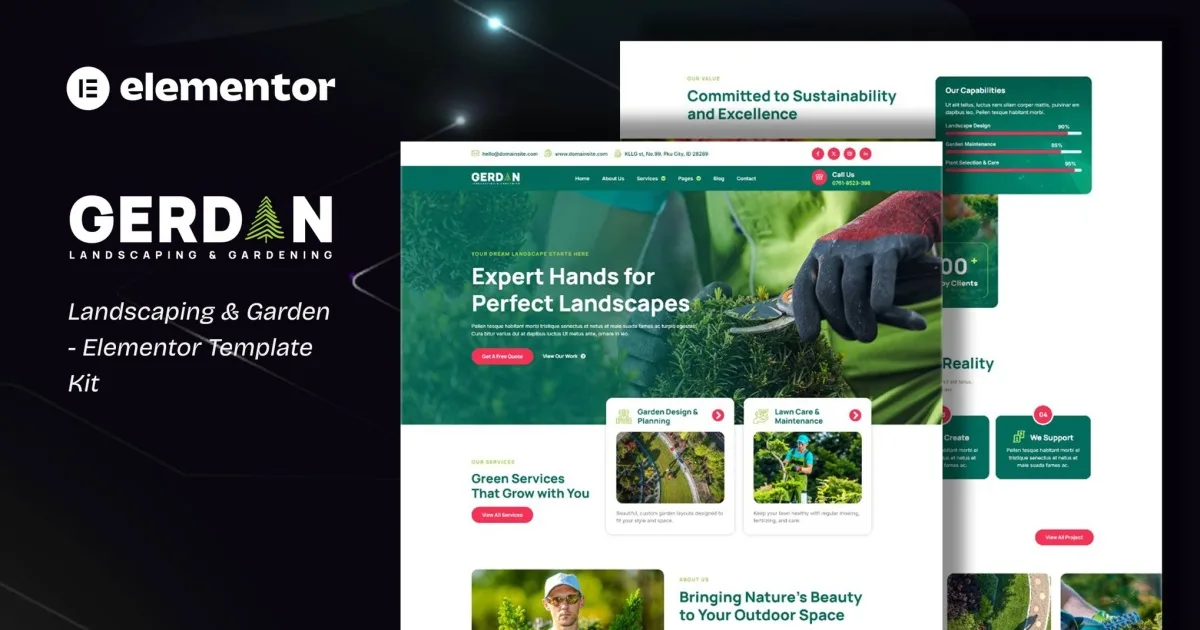 Gerdan – Landscaping & Gardening Elementor Template Kit