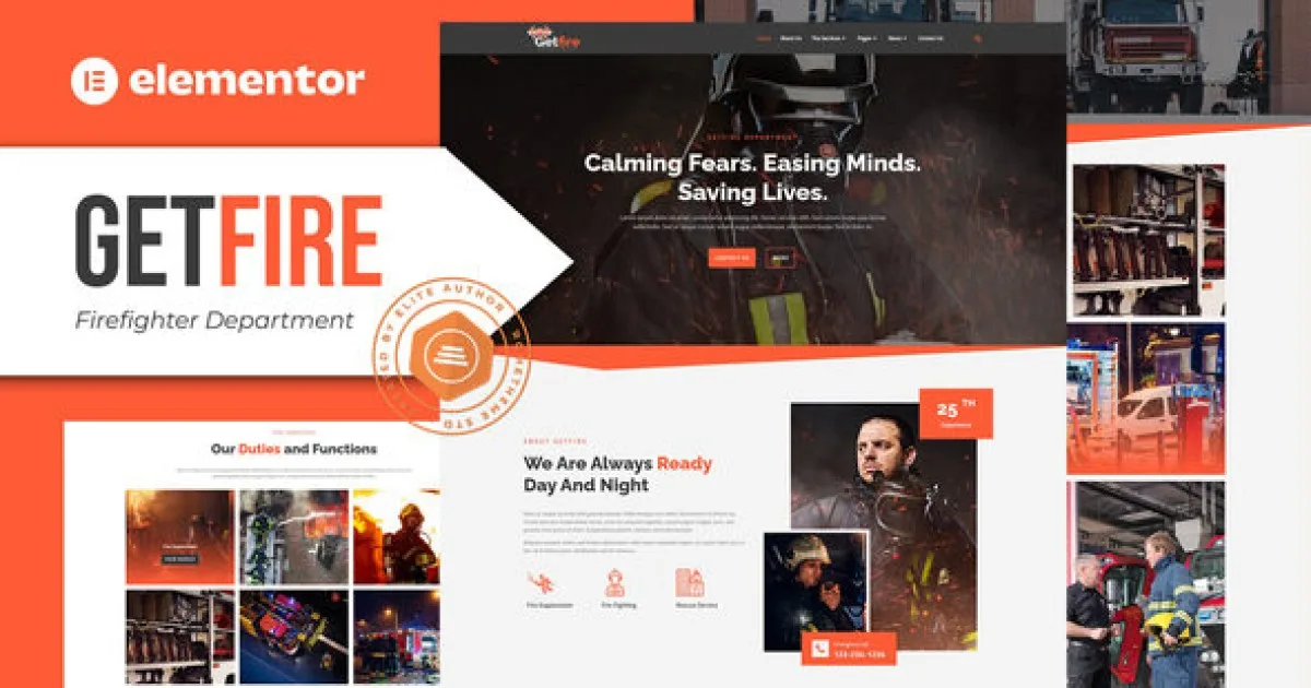 Getfire – Firefighter Department Elementor Template Kit
