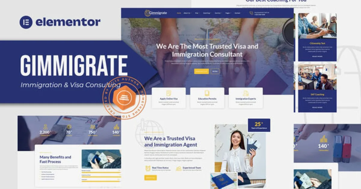 Gimmigrate – Immigration & Visa Consulting Elementor Template Kit