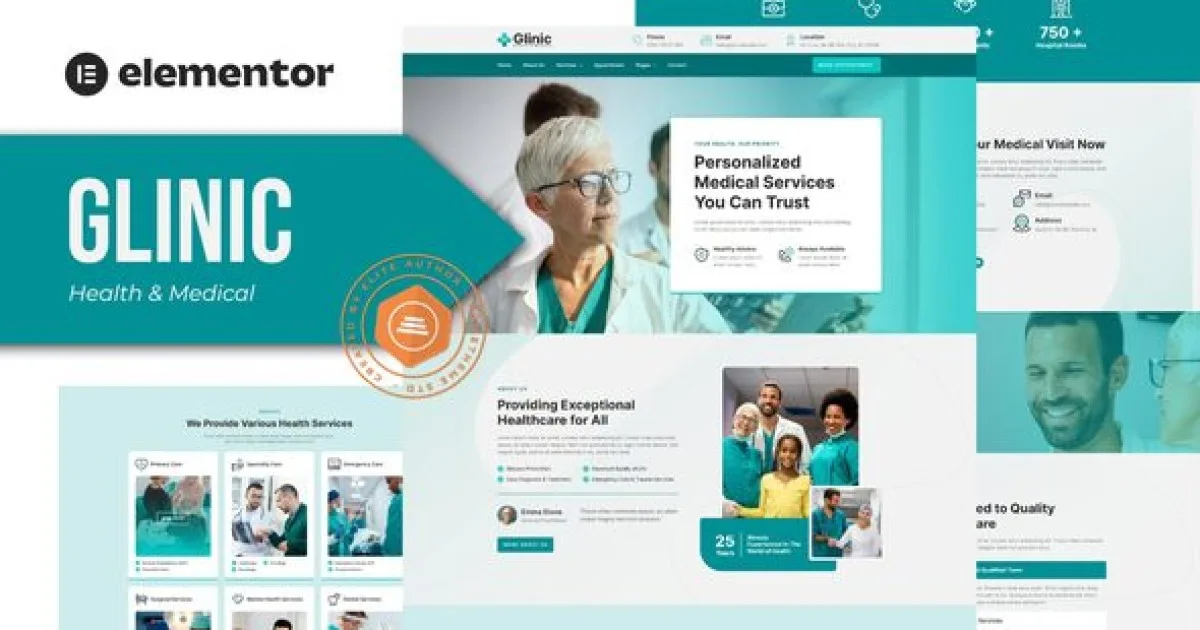 Glinic – Health & Medical Elementor Template Kit - Official Release Preview