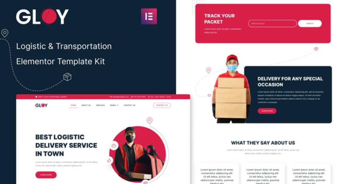 Gloy – Logistic & Transportation Delivery Elementor Template Kit