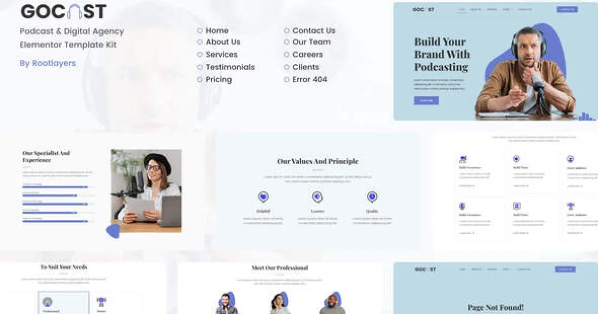 Gocast – Podcast & Digital Agency Template Kit