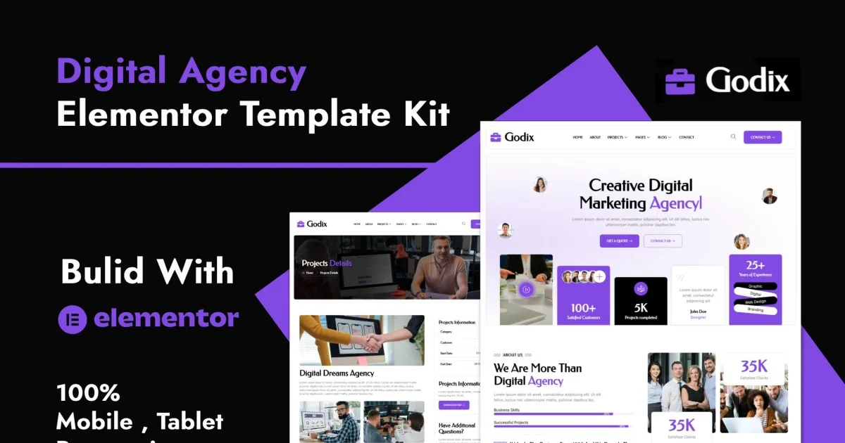 Godix – Digital Agency Elementor Template Kit
