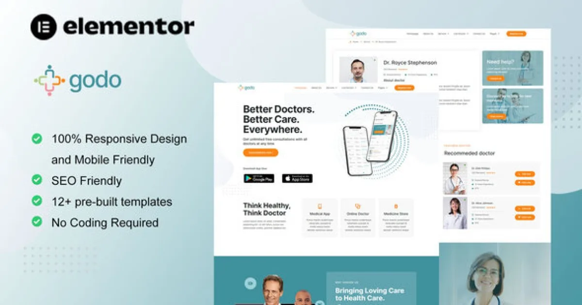 Godo – Doctor & Medical Saas Elementor Template Kit