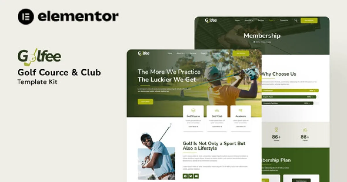 Golfee – Golf Course & Club Elementor Template Kit