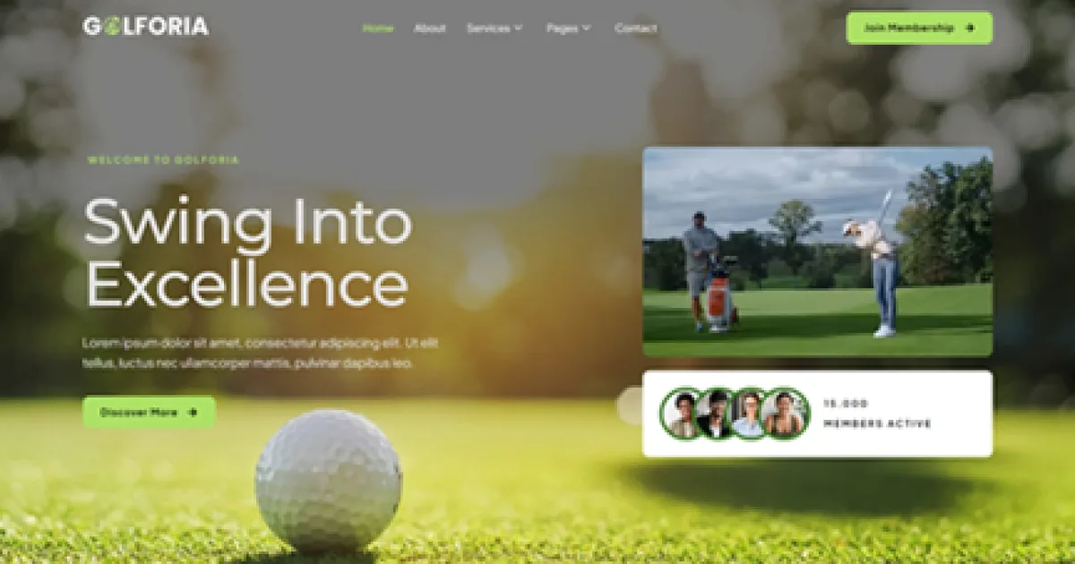 Golforia – Golf Club & Course Elementor Template Kit
