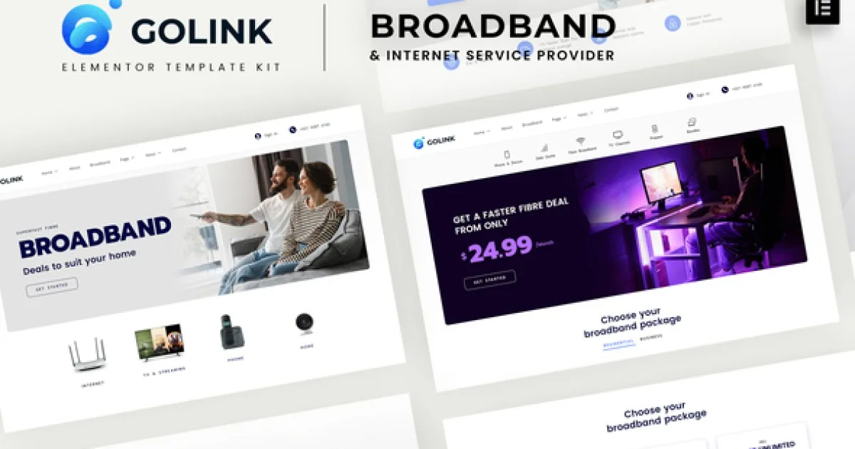 Golink – Broadband & Internet Service Provider Template Kit