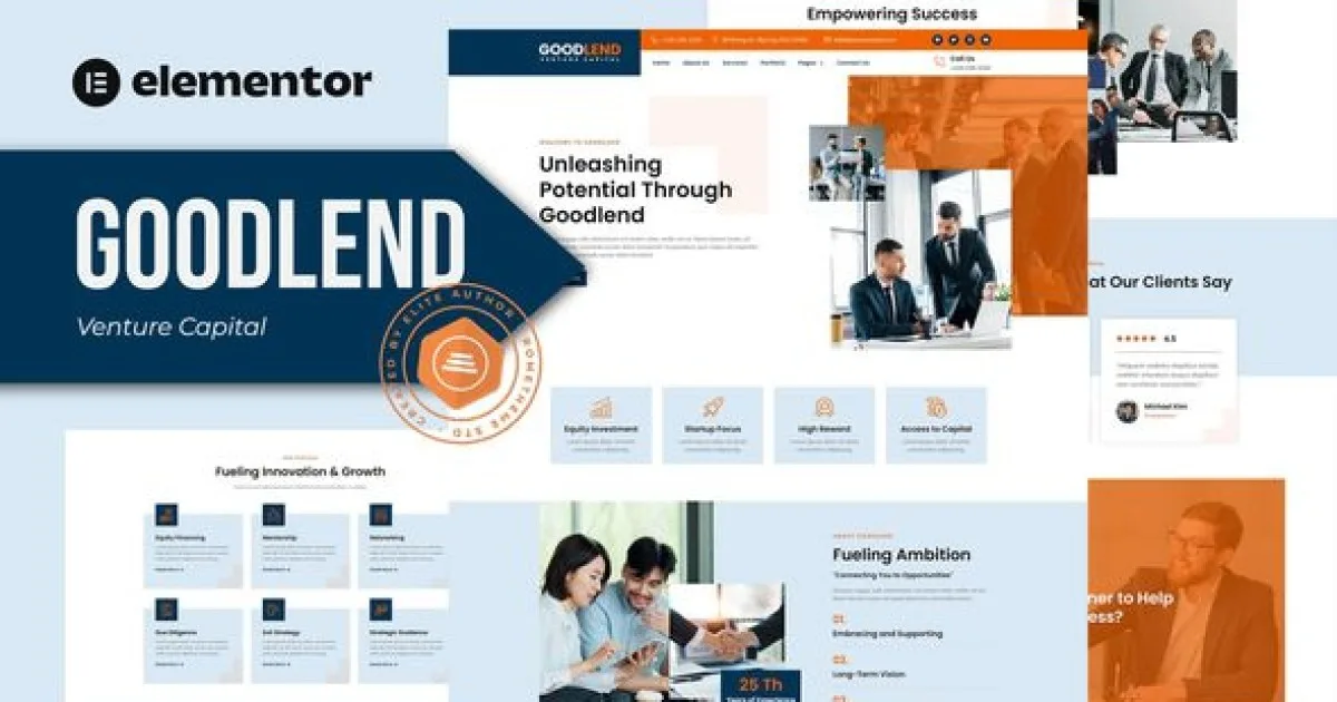 Goodlend – Venture Capital & Investment Elementor Template Kit