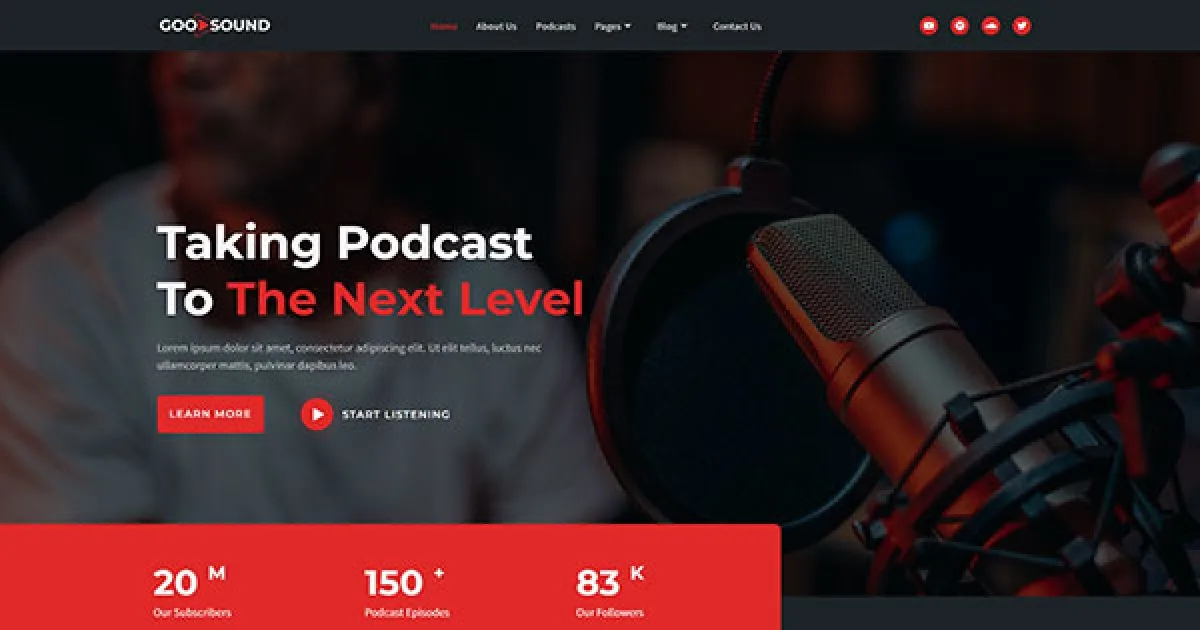 Goodsound – Podcaster Elementor Template Kit