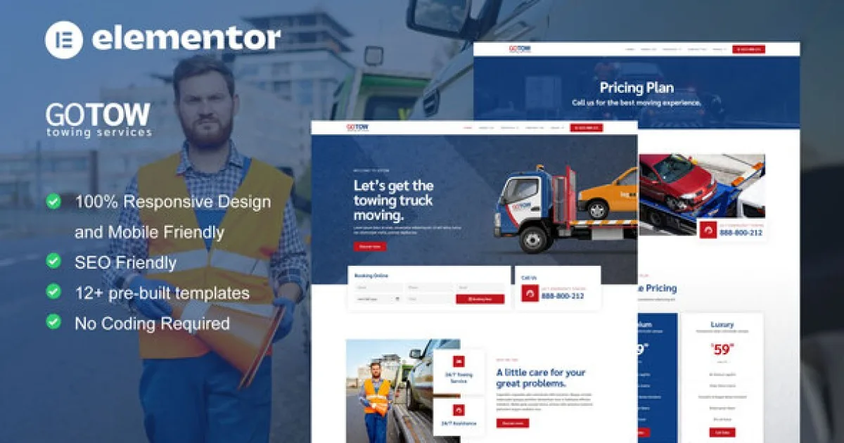 Gotow – Towing Services Elementor Template Kit