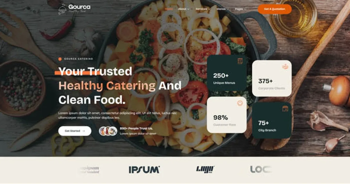 Gourca – Healthy & Clean Food Catering Elementor Template Kit