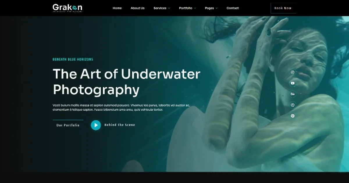 Graken – Underwater Photography Elementor Template Kit