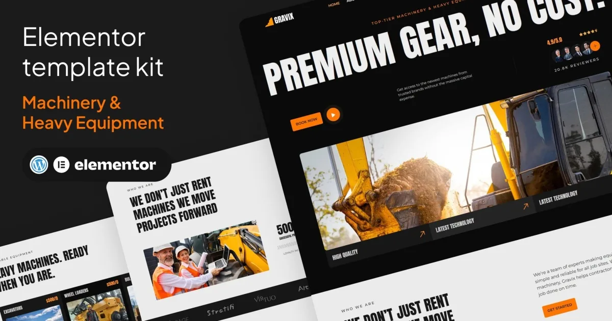 Gravix – Machinery & Heavy Equipment Elementor Kits Templates